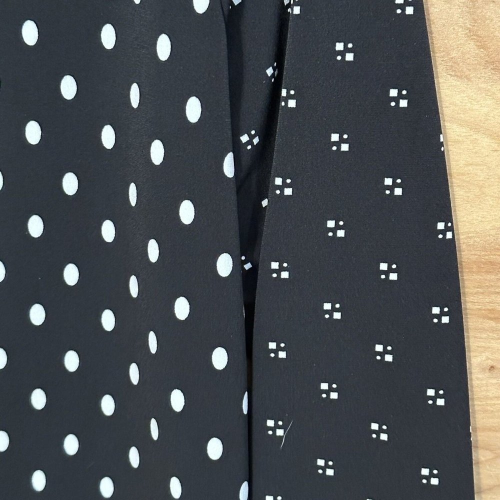 Chico’s 2  Dot-Mix Side-Tie Top Size Large Polka Dot Blouse Top Stretch - Picture 5 of 9